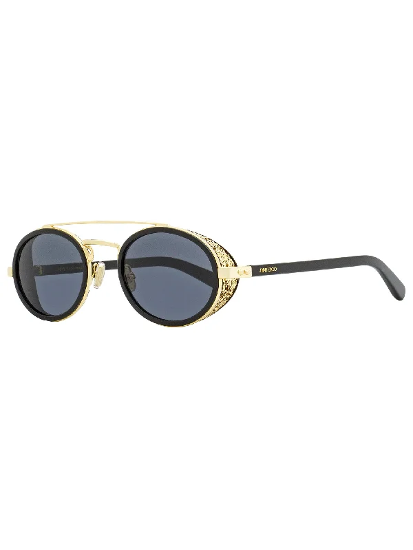 Fashion Sunglasses for Everyday Wear -Jimmy Choo Women's Oval Sunglasses Tonie/S 2M2IR Black/Gold 51mm