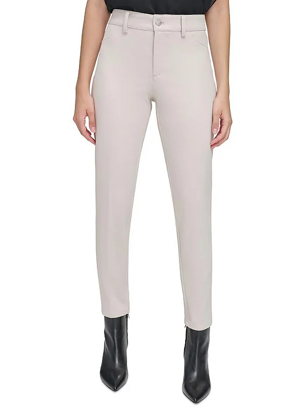 Classic tight trousers for men with slim fit and professional appearance -Womens Stretch High Rise Straight Leg Pants