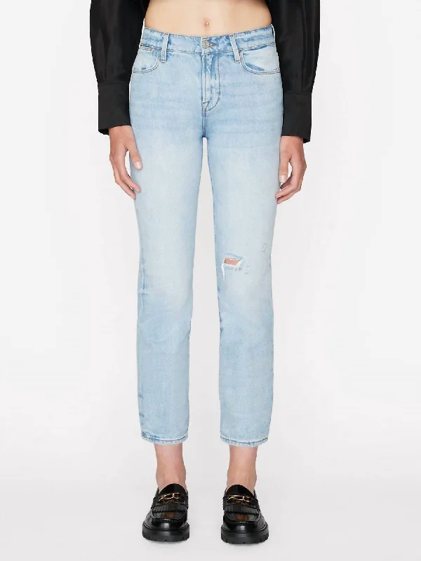 Tight trousers for women with belt loops and classic design for versatile look -Le High Rise Straight Jeans In Winslow