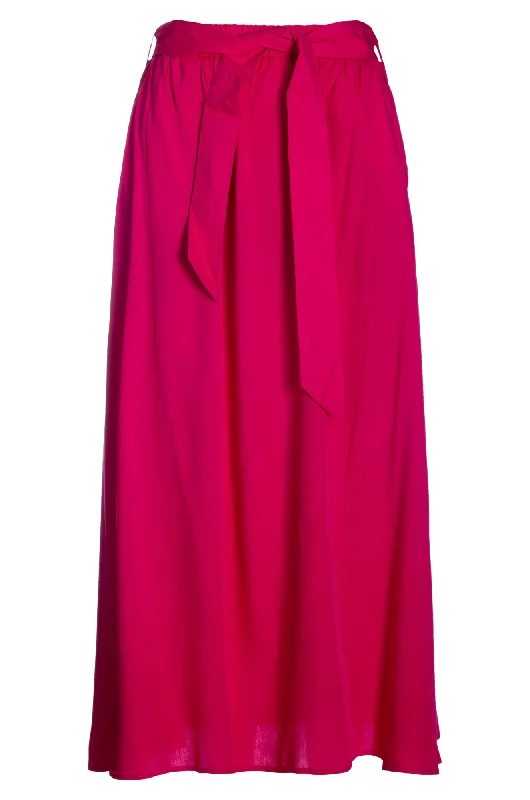 Durable denim skirts for rugged daily wear -A line Skirt with self belt | CERISE | 6312AR