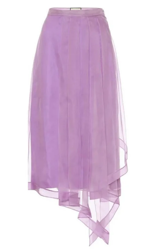 Cute mini skirts for fun party nights -Purple Silk Organza Skirt