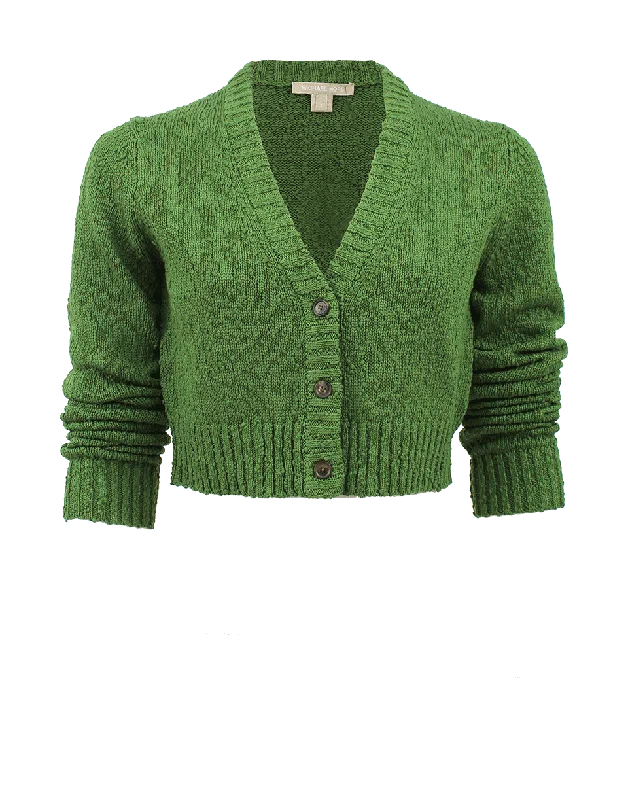 Indoor - gathering cardigan for a comfortable choice -Cropped Cotton Cardigan