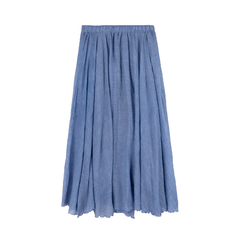 Stretch skirts for curvy figure flattery -Lightweight Summer Skirt-Denim