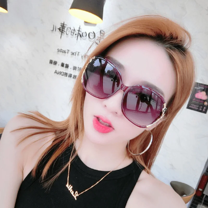 Round Glasses for Vintage Appeal -Sunglasses Ladies Sunglasses Anti-Ultraviolet Big Frame Glasses