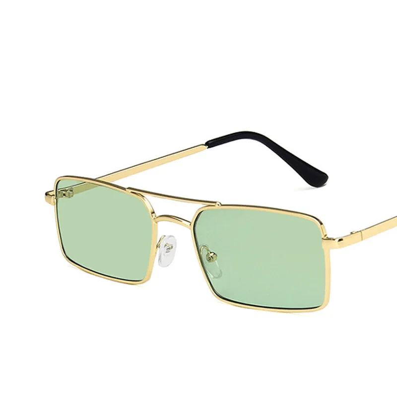 Recycled Glasses for Green Option -Double Beam Square Metal Sunglasses