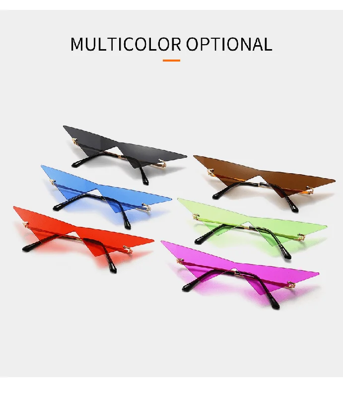 Decorated Glasses for Fashionable Touch -Fashion Catwalk Sunglasses Street Style Hip-Hop Sunglasses