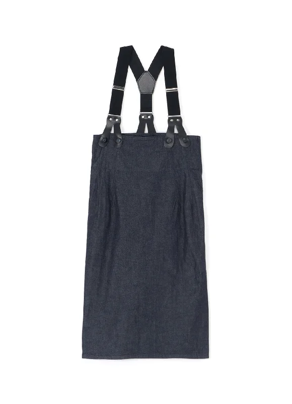 High-waisted skirts for slimming chic style -DENIM SUSPENDER TIGHT SKIRT