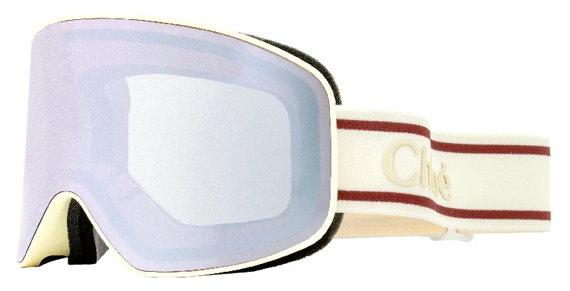 Plastic Framed Sunglasses for Lightweight -Chloe Women's Ski Mask Sunglasses CH0072S 001 Cream 99mm