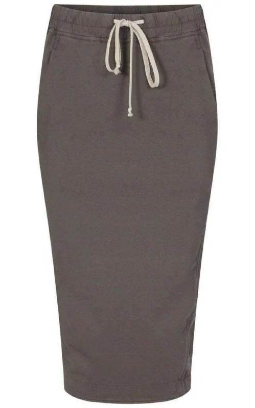 Luxury skirts with intricate embroidery accents -Cotton Pillar Grey Skirt