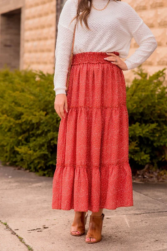 Cute mini skirts for trendy casual outings -Spotted Tiered Maxi Skirt