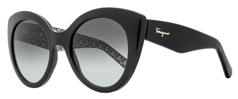 Fashion Glasses for Stylish Appearance -Ferragamo Women's Cat Eye Sunglasses SF964S 001 Black 54mm