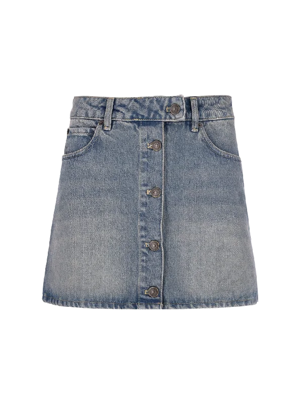 Pleated midi skirts for timeless grace -a-line button-up denim mini skirt