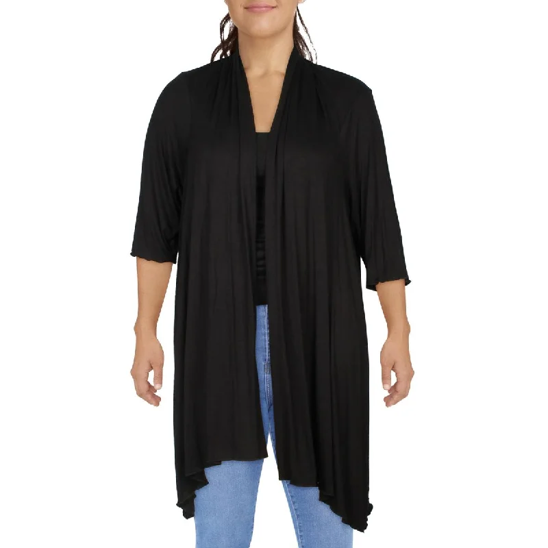 Outdoor - activity cardigan for a durable option -24seven Comfort Apparel Womens Plus Open Front Cardigan Kimono