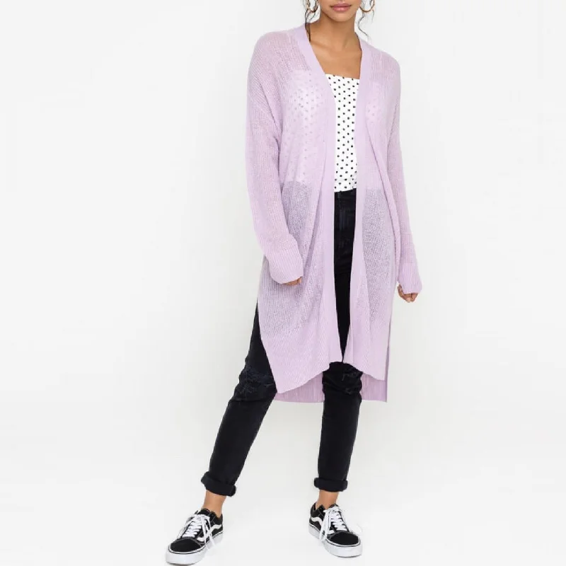 Fashion - show cardigan for a trendy statement -Light Knit Cardigan (Lilac)