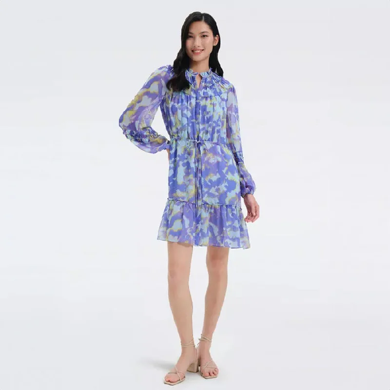 Wrap Dresses for Adjustable -Scooter Chiffon Mini Dress in Clouds Orchid