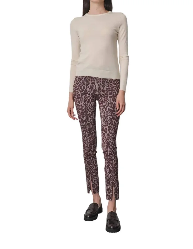 Black tight trousers for women with sleek design and versatile styling options -Max Freedom Pant In Leopard