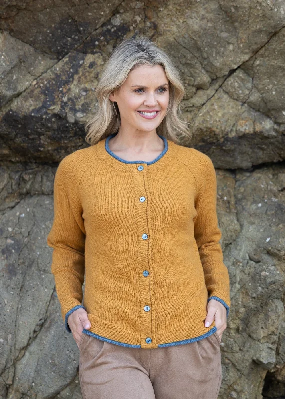 Maternity cardigan for expecting moms -IrelandsEye Women's Killiney Cardigan | Ochre