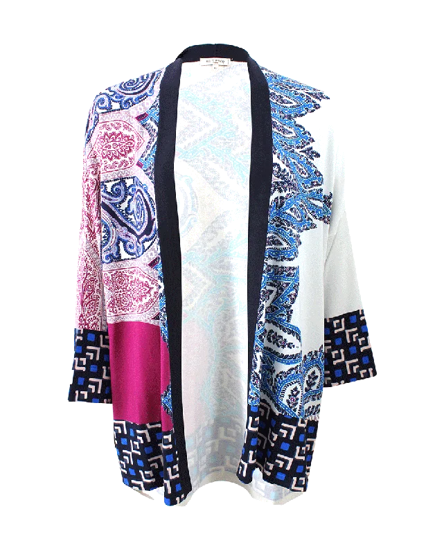 Bohemian - style cardigan for a free - spirited look -Printed Open Cardigan