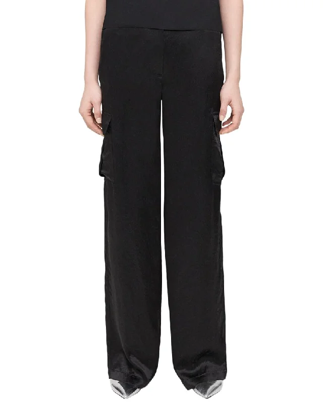 Stretch tight trousers for women with deep waistband for extra comfort and fit -Theory Cargo Pant