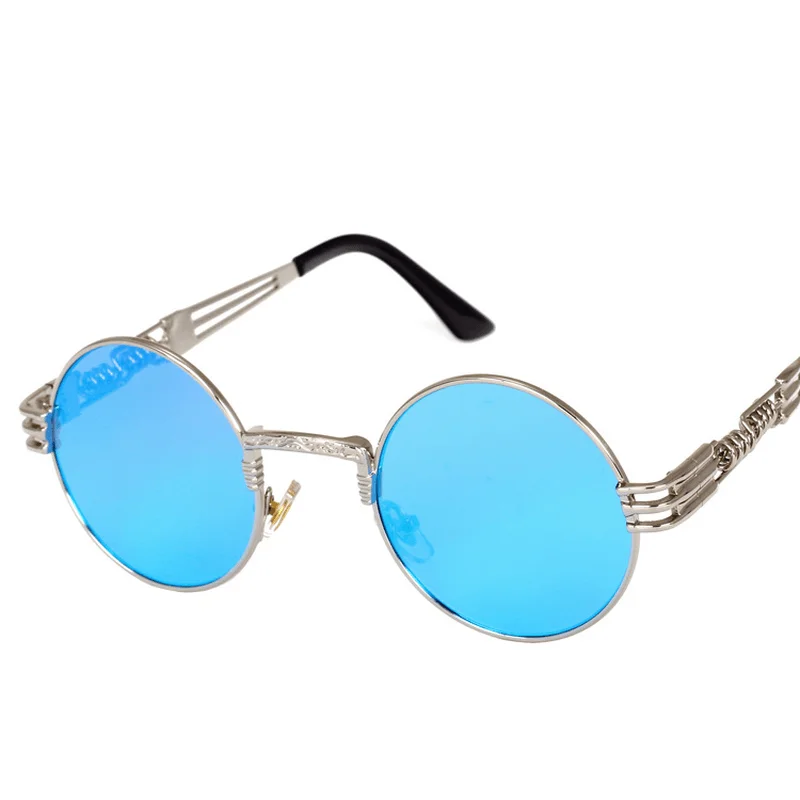 Running Sunglasses for Exercise -Personality Steampunk Sunglasses round Frame Trend Ladies Sunglasses Men Travel Street Photography Glasses