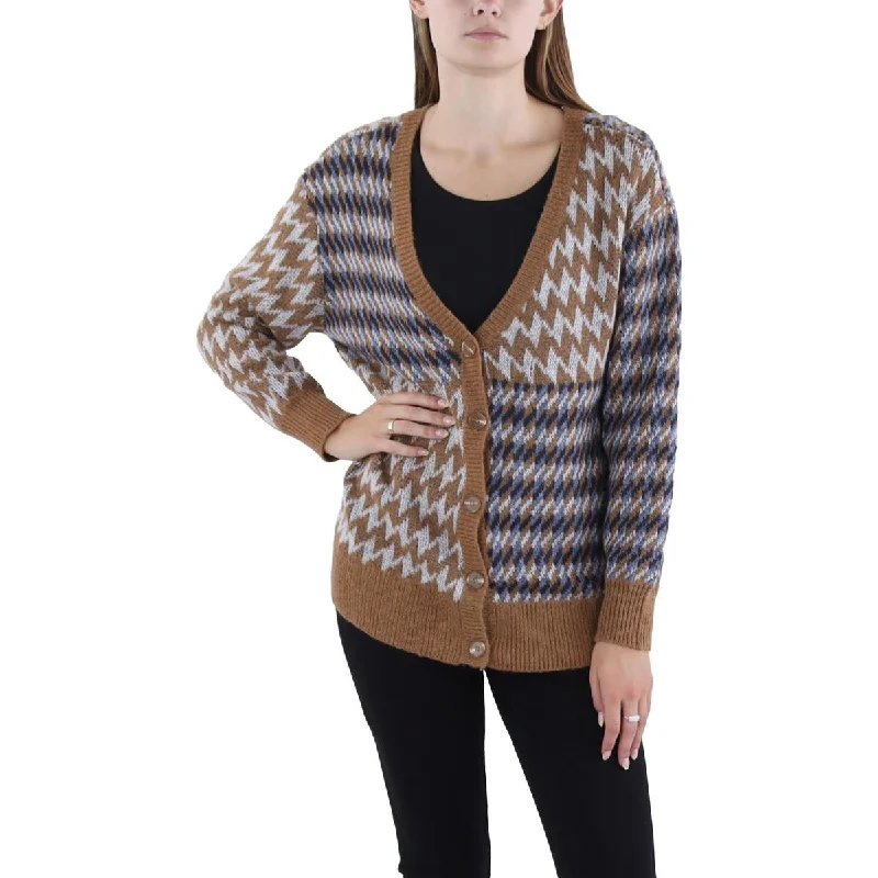 Plaid - cardigan for a classic - American look -Aqua Womens Enzo Cardi Cardigan Ribbed Button-Up