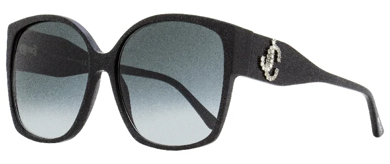 Wayfarer Sunglasses for Classic Style -Jimmy Choo Women's Square Sunglasses Noemi DXF9O Black Glitter 61mm