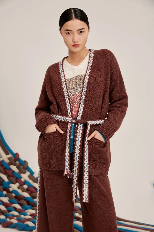 Chunky - knit cardigan for a textured look -Pure cashmere cardigan