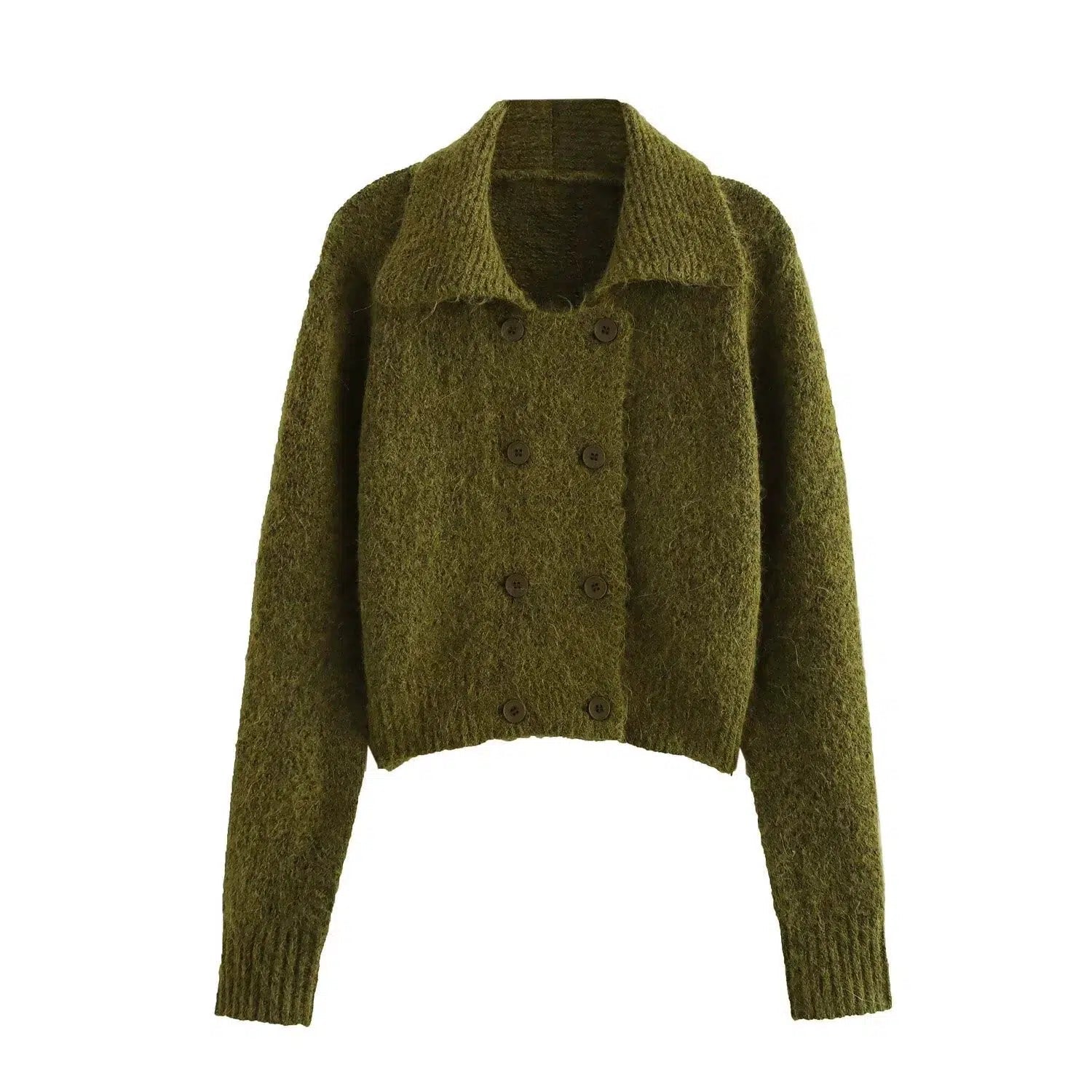 Women's cashmere cardigan for warmth -Cozy Double-Breasted Knit Cardigan