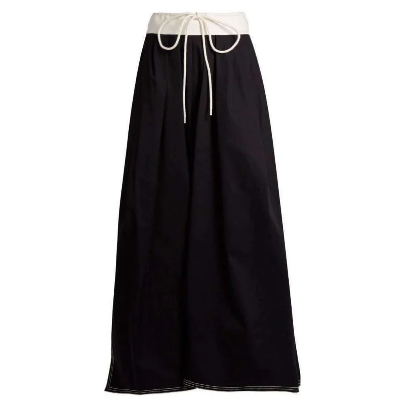 A-line skirts for classic wardrobe essentials -Runway Gathered Waist Cotton Maxi Skirt