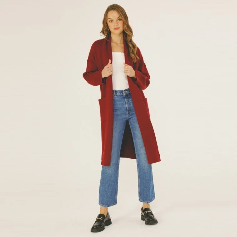 Green - cardigan for a nature - inspired appearance -Long Sleeve Cardigan (Beetroot)