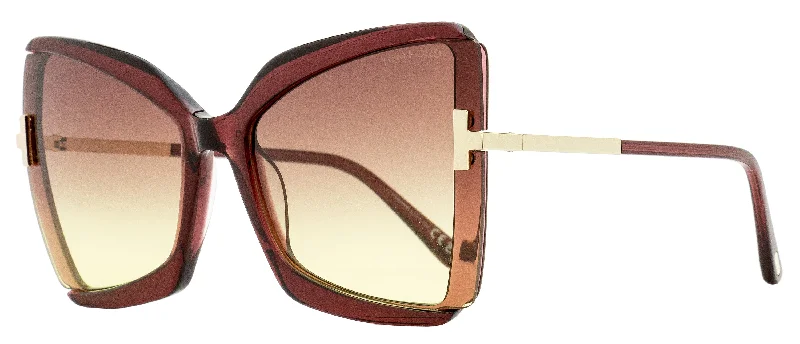 Aviator Sunglasses for Stylish Look -Tom Ford Women's Gia Sunglasses TF766 69T Bordeaux/Gold 63mm