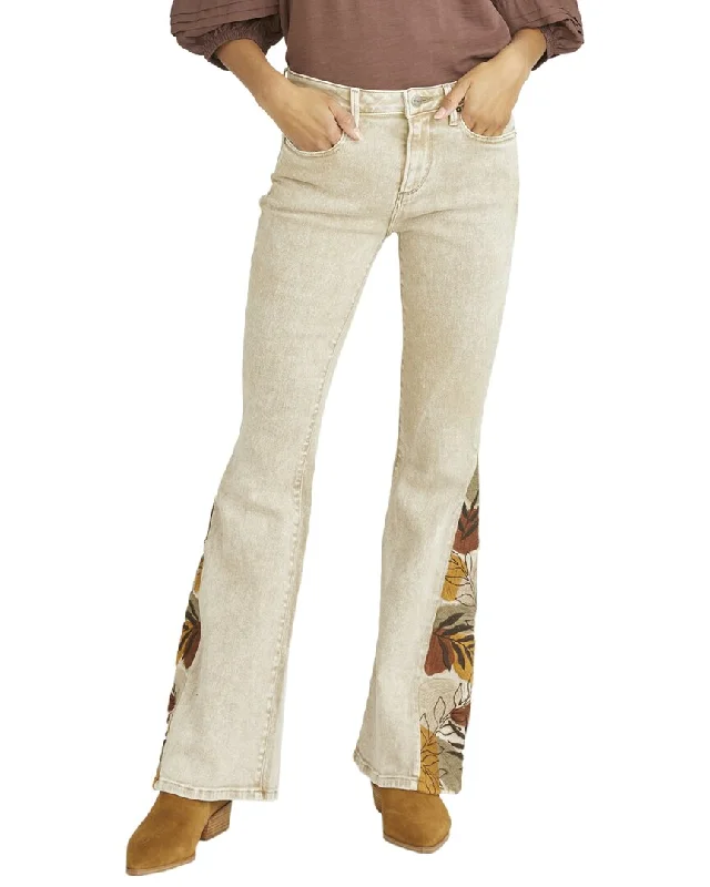 Tight trousers for women with side slits and ankle-length design for chic style -Driftwood Jeans Farrah Tan Flare Jean