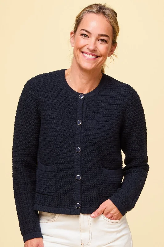 Friends - meeting cardigan for a casual get - together -Constanza Cardigan | Navy