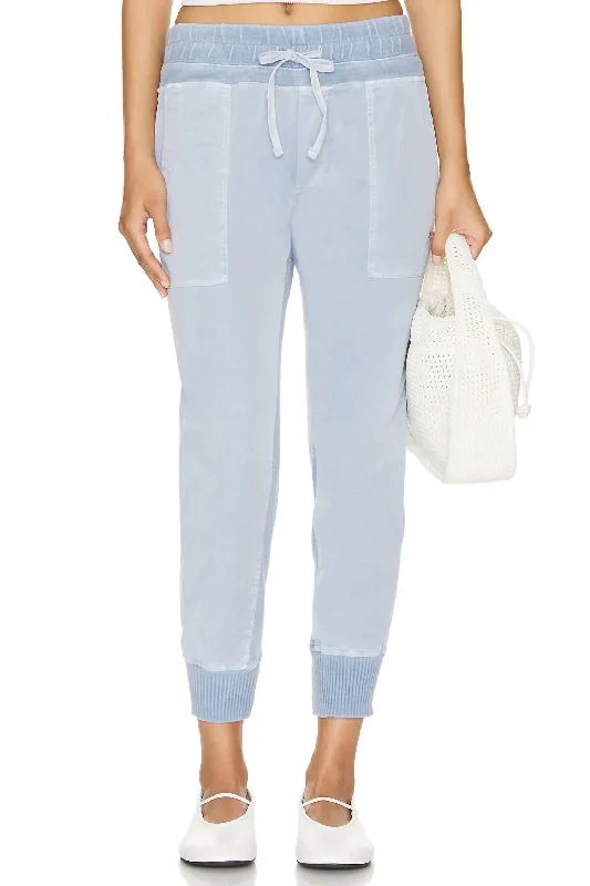 Stylish tight trousers for women with high-waisted fit for flattering look -Mixed Media Pant In Open Sky Pigment