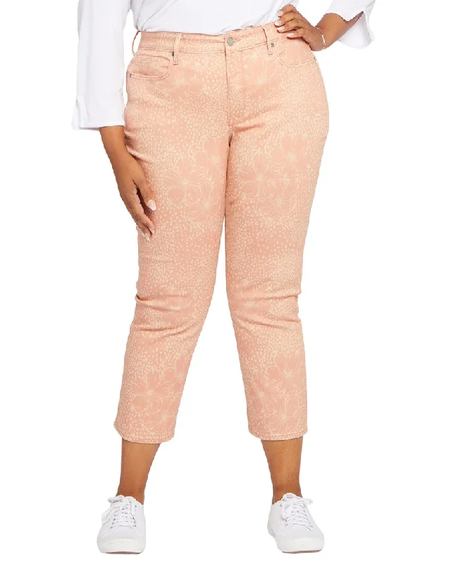 High-waisted tight trousers for women with pleated front and polished design -NYDJ Plus Marilyn Straight Ankle Jean