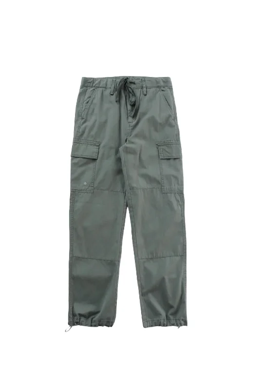 Bright colored tight trousers for women with striking hues for bold statement -Off Duty Cargo Pant In Loden Green