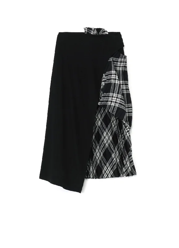 Designer skirts for luxury fashion flair -PLAID ASYMMETRIC PLEATED SKIRT