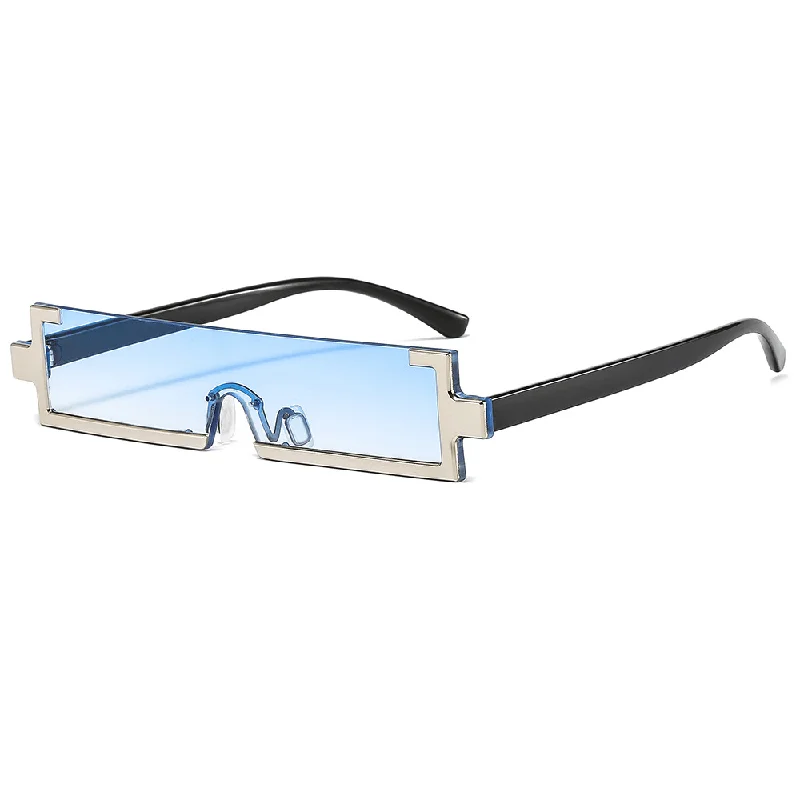 Silver frame progressive blue