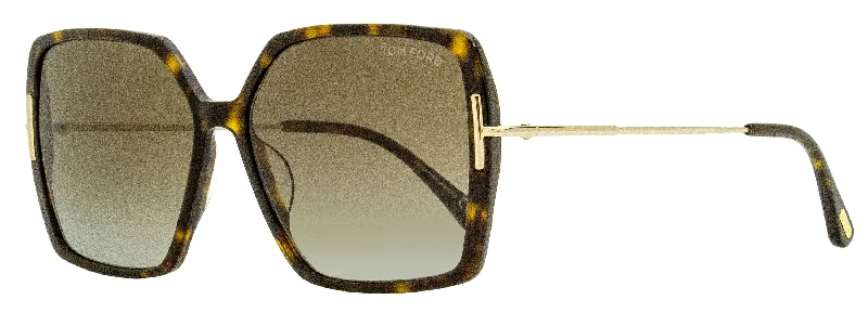 Rimless Glasses for Elegant Look -Tom Ford Women's Joanna Butterfly Sunglasses TF1039 52H Havana/Gold 59mm