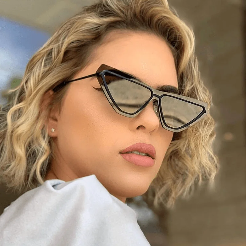 Photochromic Glasses for Changing Light -Fashion Rimless One-Piece Sunglasses Women