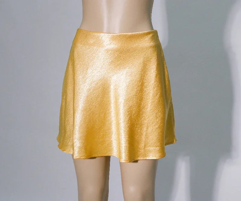 Casual skirts with relaxed fit comfort -Gold yellow skirt (20)