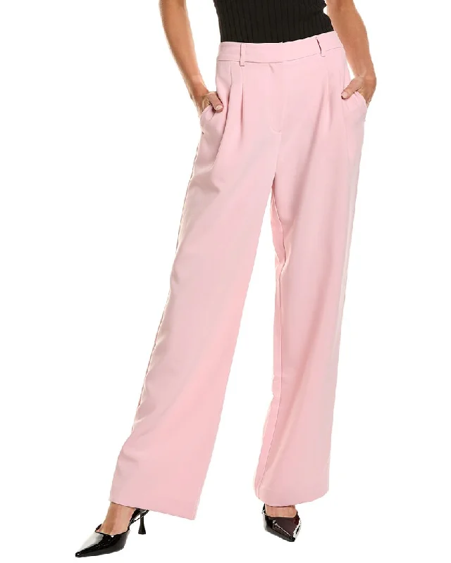 Loose-fit tight trousers for women with high waist and casual, comfortable style -Alexia Admor Elia Pleated Wide Leg Pant