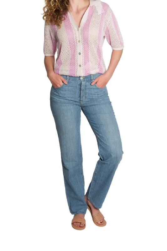 Versatile tight trousers for women with fold-over waist for adjustable comfort -Mood Relaxed Jeans In Echo