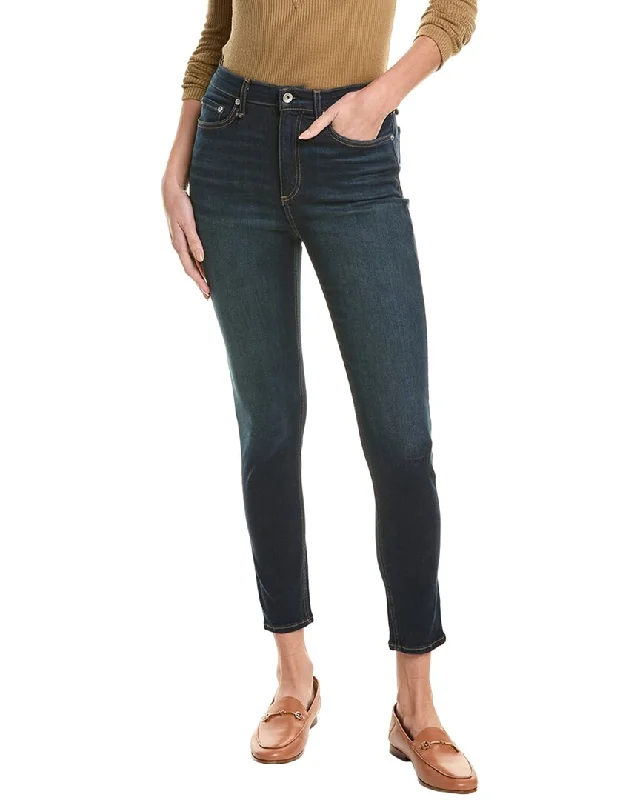 Tight trousers for women with leather accents and modern, bold design -rag & bone Nina Carmen High-Rise Skinny Jean