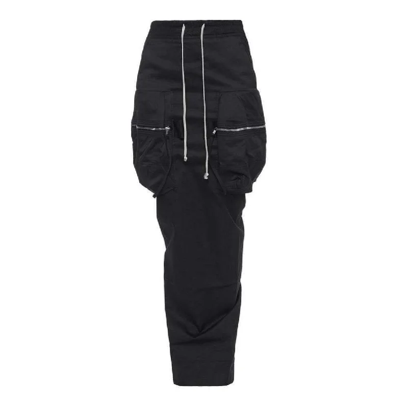 Lightweight skirts with airy fabric weave -Rick Owens Drkshdw Long Cotton Skirt with Pockets