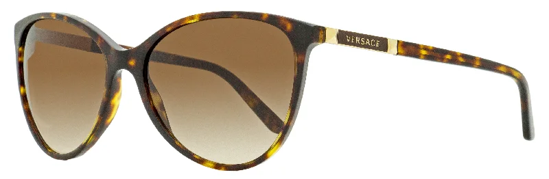 Comfortable Glasses for Daily Use -Versace Women's Cat Eye Sunglasses VE4260 108/13 Amber Havana 58mm