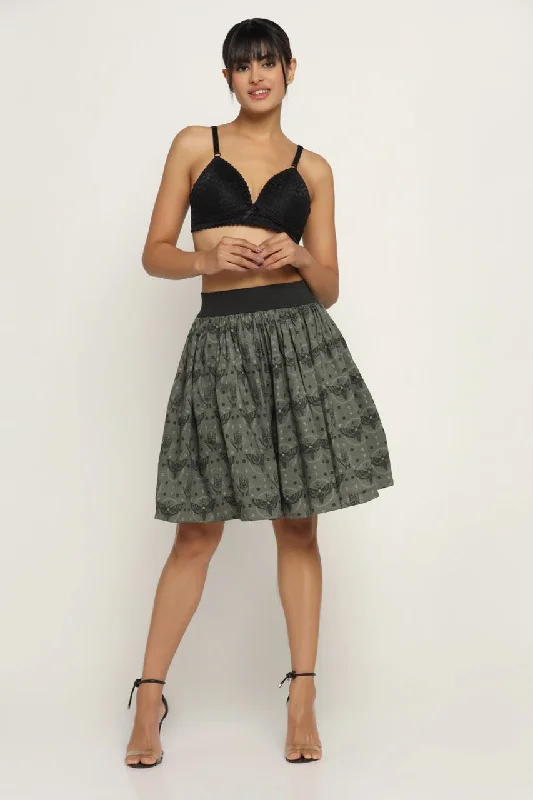 Affordable denim skirts for everyday cool -Paislry printed Skirt