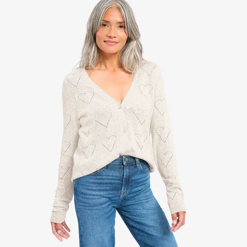 Silk cardigan for elegant evening events -Alamo Cardigan (Oat Heather)