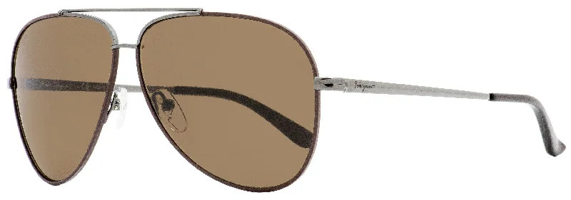 Blue Light Glasses for Screen Time -Salvatore Ferragamo Unisex  Sunglasses SF131S 067 Gunmetal/Cocoa 60mm