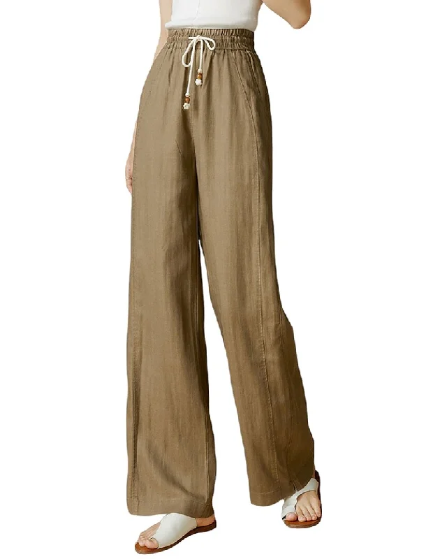 Skinny tight trousers for women with ankle-length and flattering cut -Onebuye Linen-Blend Pant